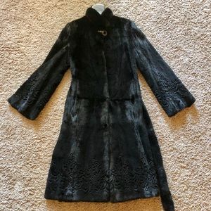 Kopenhagen Fur Laser Grooved Sheared Mink Coat